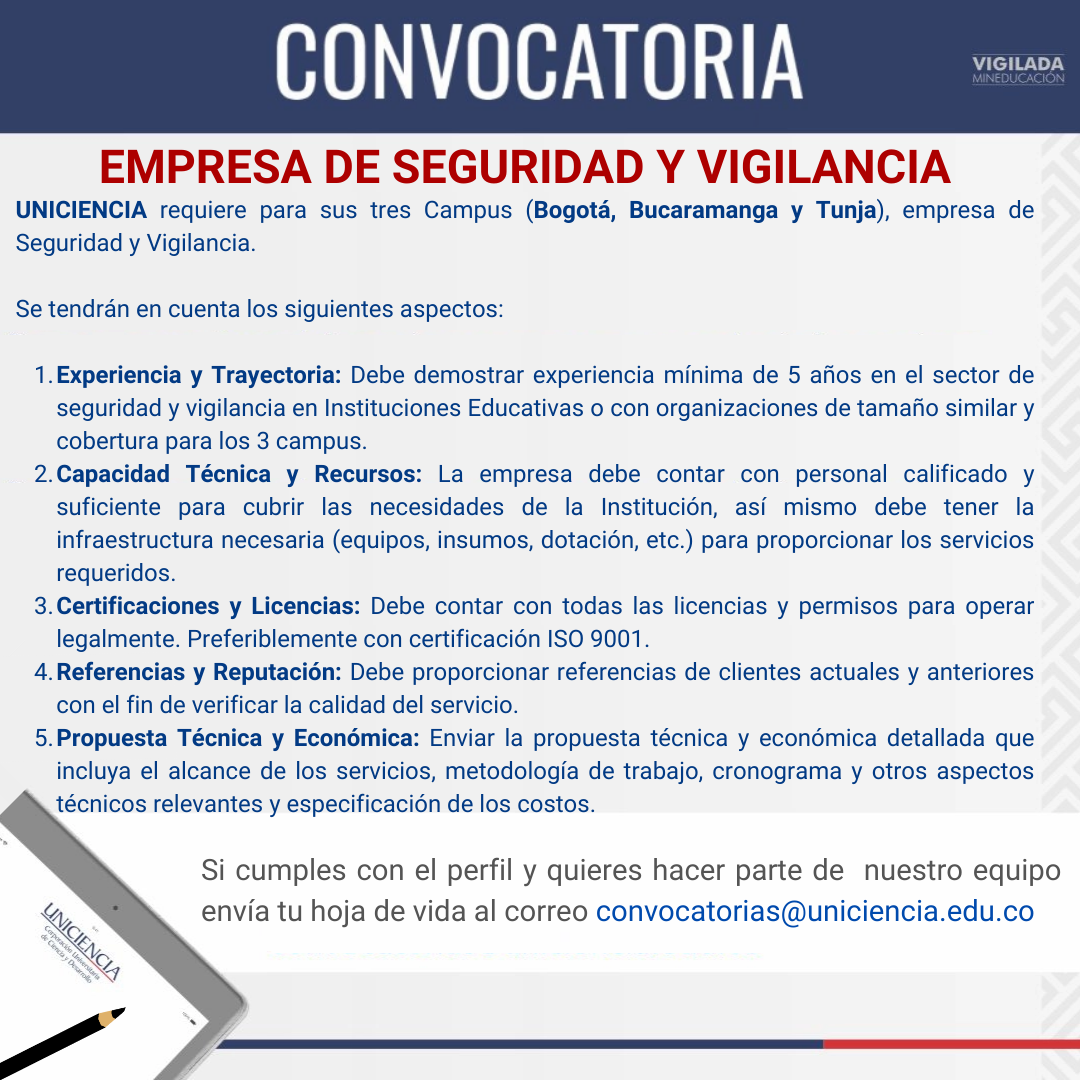 Convocatoria Empresa de Seguridad y Vigilancia - Diciembre 2025