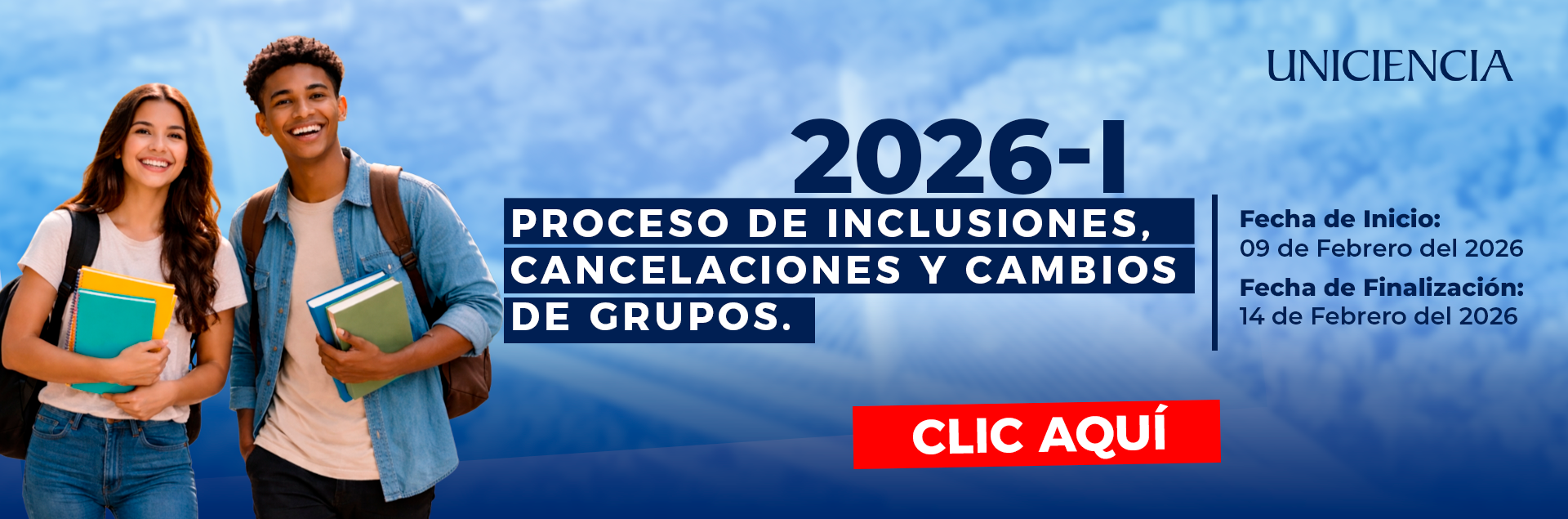 Proceso de inclusiones, cancelaciones y cambios de grupos | UNICIENCIA
